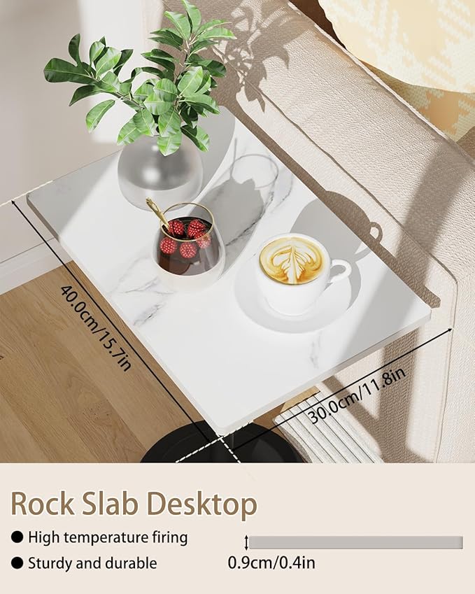 Small Side Table, Height Adjustable Nightstand, Square Indoor Metal Plant Stand - Image 5