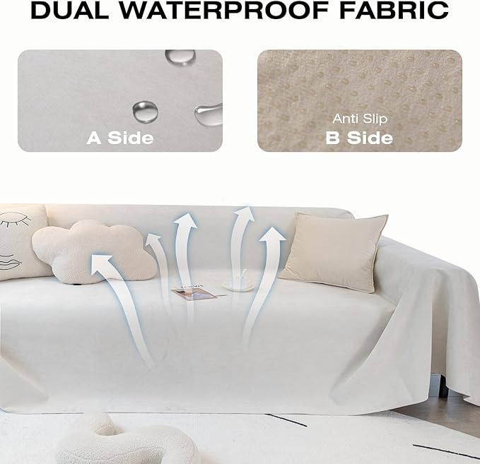 STACYPIK Thick Waterproof White Sofa Cover - Image 8