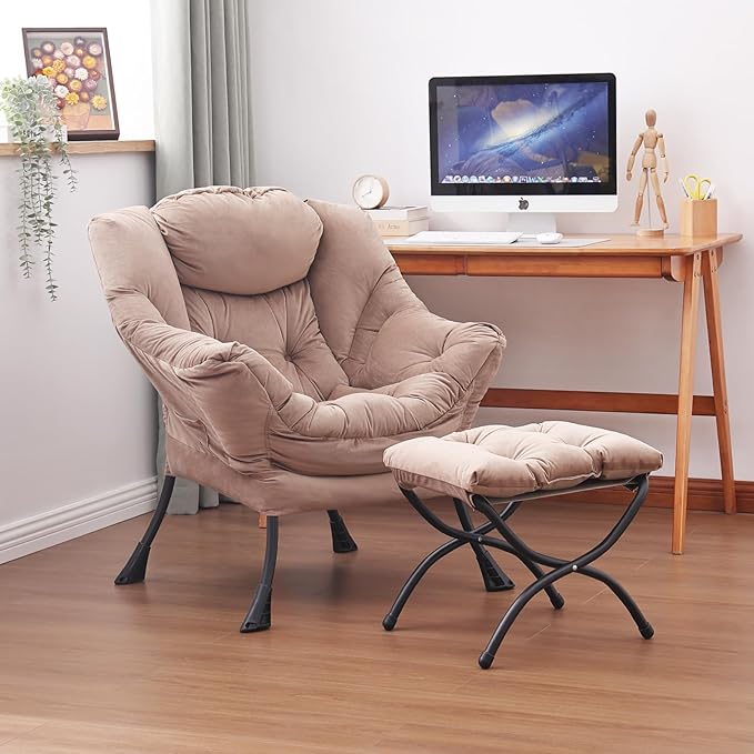 Lazy Chair and Ottoman, Large Accent Lounge Chair - Image 2