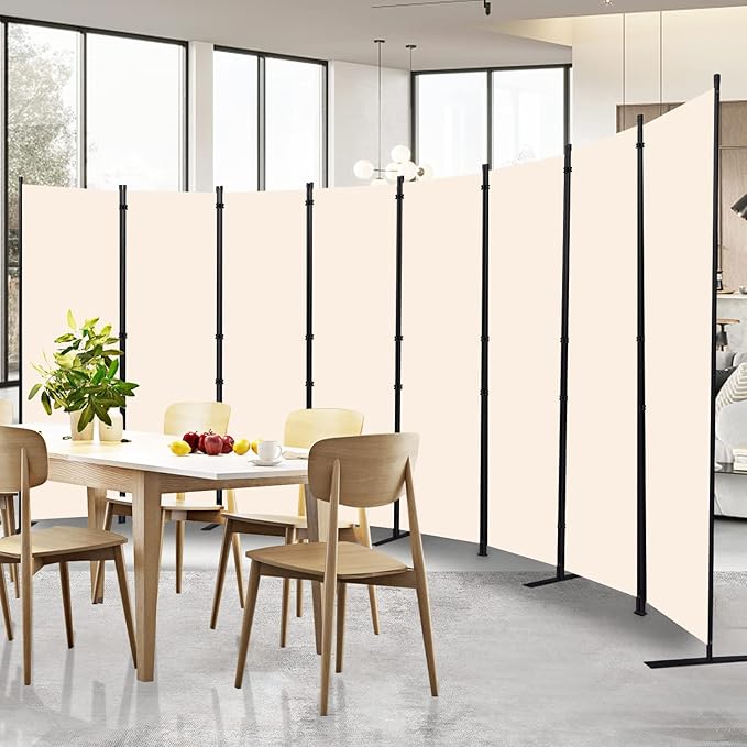 Room Divider and Folding Privacy Screens， Large 8 Panel Room Divider Wall Screen by HOMSCREENER