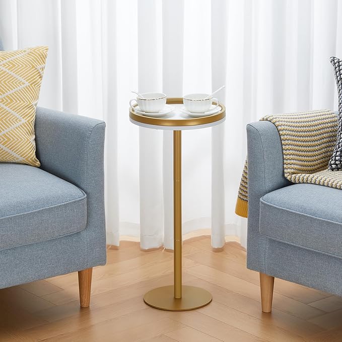 Round Drink Table, Small Pedestal Table, Small Round Side Table - Image 2