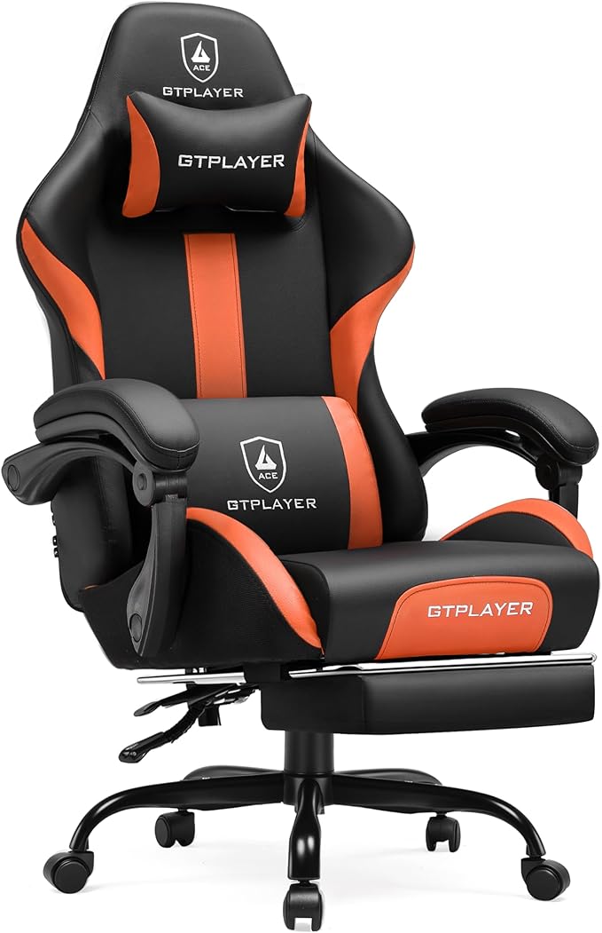 GTRACING Gaming Chair with Foot Rest & Pocket Spring Cushion, Ergonomic High by GtracingDirect