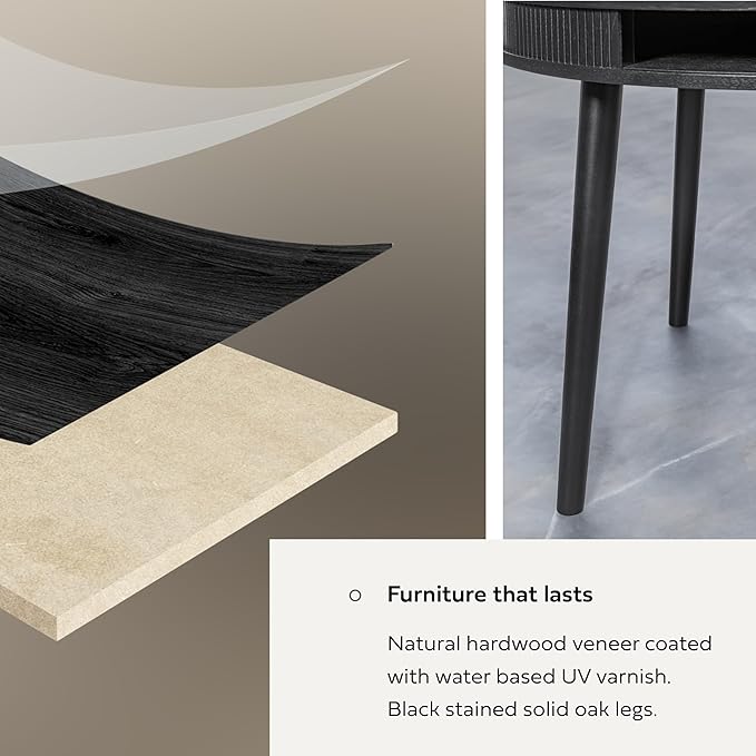 WERMO 47'' Black Round Dining Table - Image 6