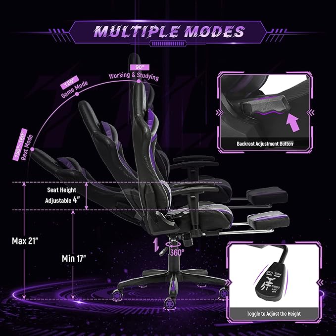 AA Products High Back Ergonomic Gaming Chair - Image 4