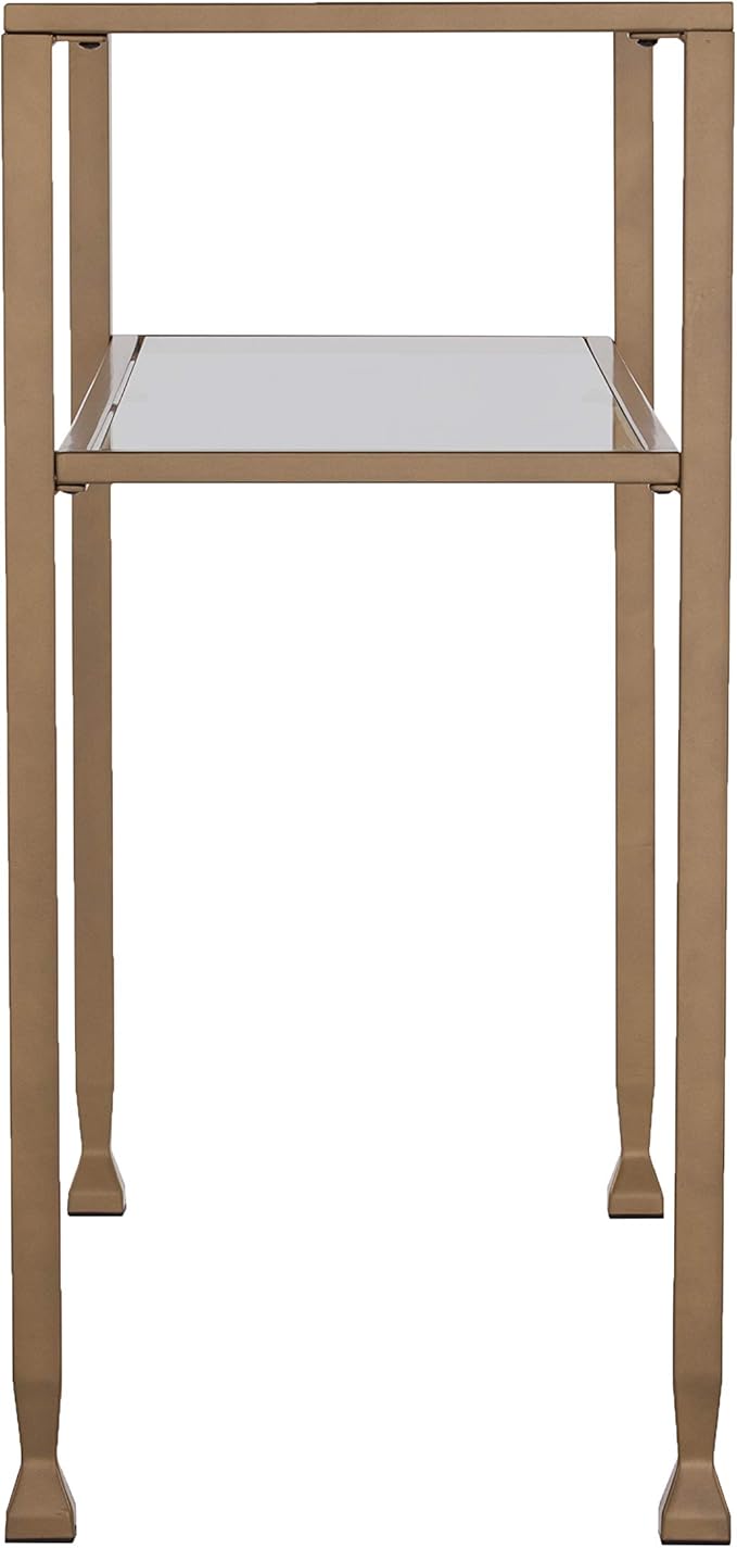 SEI Furniture Jaymes Metal & Glass 2-Tier Console Table, Soft Gold - Image 5