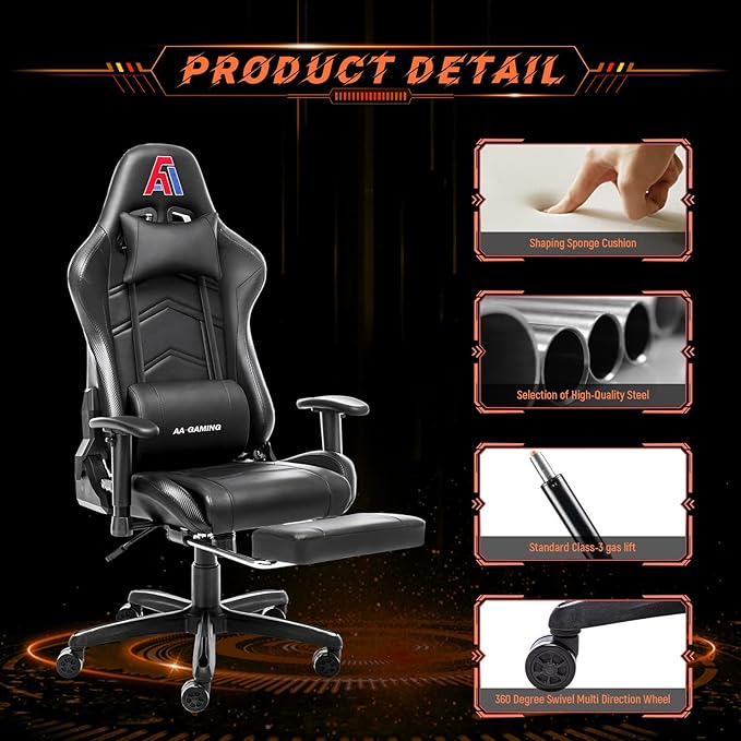 AA Products Gaming Chair Ergonomic High Back Computer Racing Chair Adjustable - Image 5