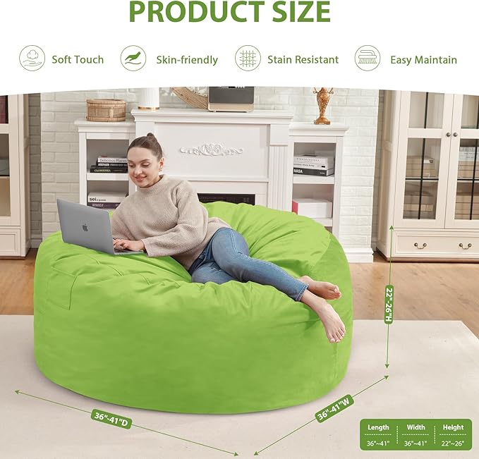 3FT Bean Bag Chair, Comfy Bean Bag Chairs - Image 3