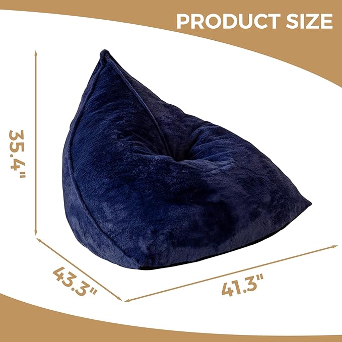 BYBYME Bean Bag Chairs Sherpa Lazy Sofa, Giant Beanbag Chairs - Image 2
