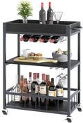 Bar Cart Serving Wine 3 Tier Home Rolling Rack by EternalHome