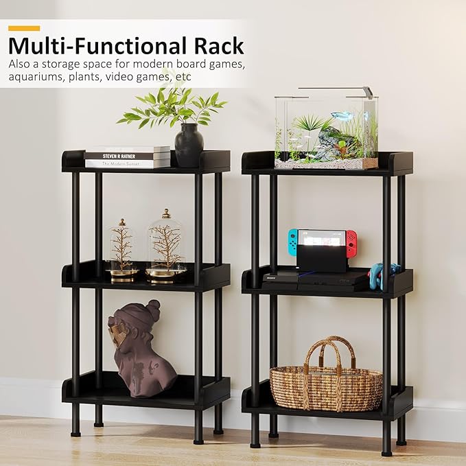 Hosfais Bookshelf Small Book Shelf, 3 Tier Wood Bookcase Industrial Bookshelf - Image 5