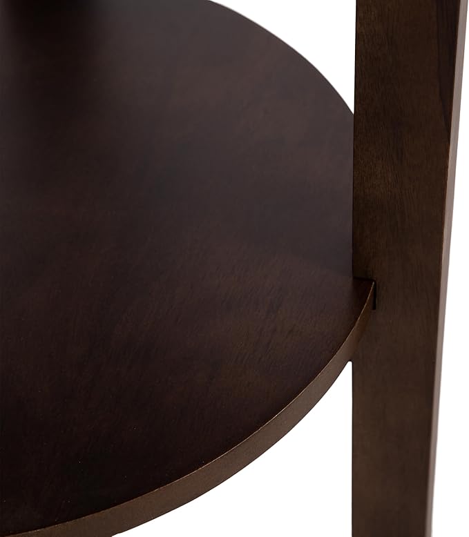 Kate and Laurel Talcott Modern Round Wood Side Table, Dark Brown, Transitional - Image 8