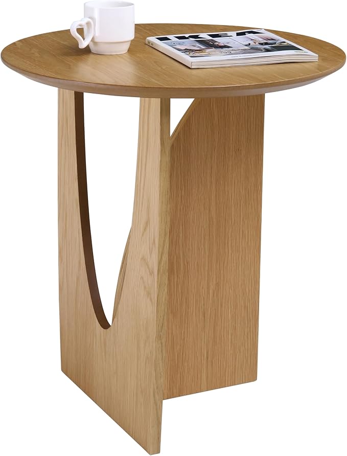 Get Set Style Round End Table Accent Side Table Circle Wood Corner Table Small - Image 5