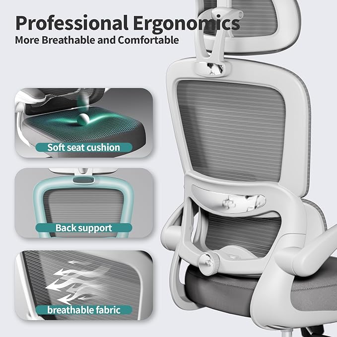 TRALT Office Chair Ergonomic Desk Chair, 330 LBS Home Mesh Office Desk Chairs - Image 2