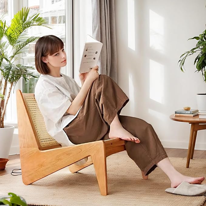 Rattan Accent Chair for Living Room, Mid Century Side Chair, Comfy Bamboo - Image 2