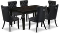 East West Furniture LGDA7-BLK-12 7 Piece Dinette Set Contains a Rectangle by EastWestFurniture