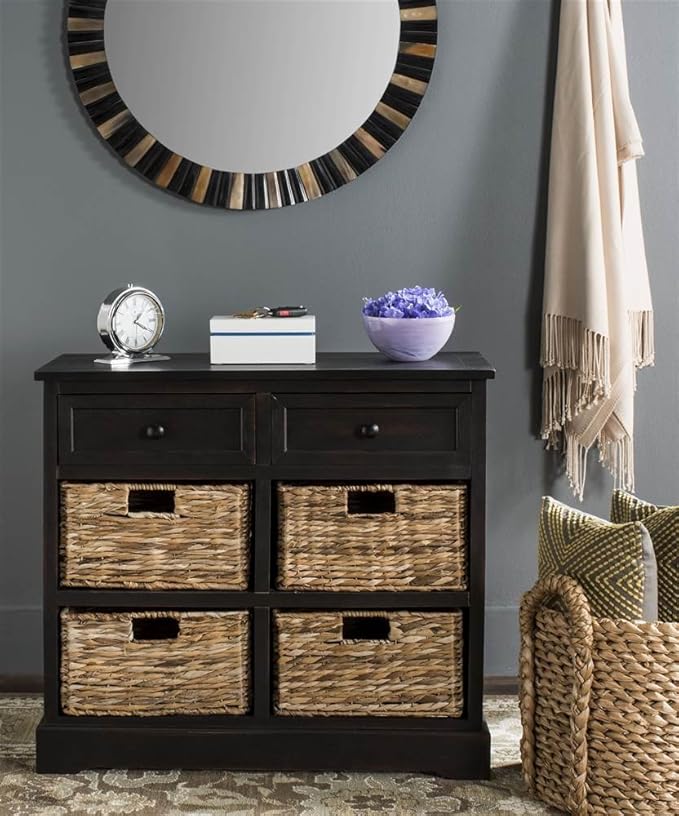 SAFAVIEH American Homes Collection Herman Brown Wicker Basket Storage Unit - Image 2