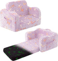 Kids Toddler Chair, 2-in-1 Toddler Couch Fold Out, Convertible Chairs by Snowmini