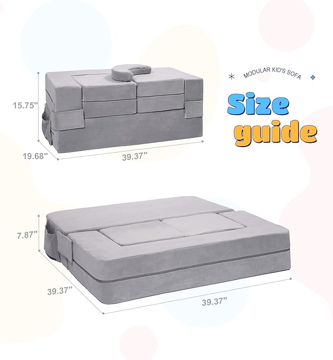 Modular Kids Sofa, Toddler Couch Foam Armchair - Image 2