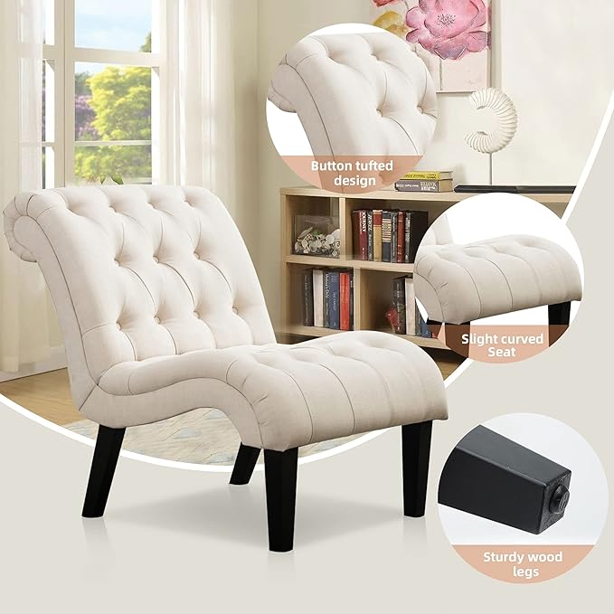 Yongqiang Accent Chairs for Living Room Set of 2 Upholstered Tufted Bedroom - Image 7
