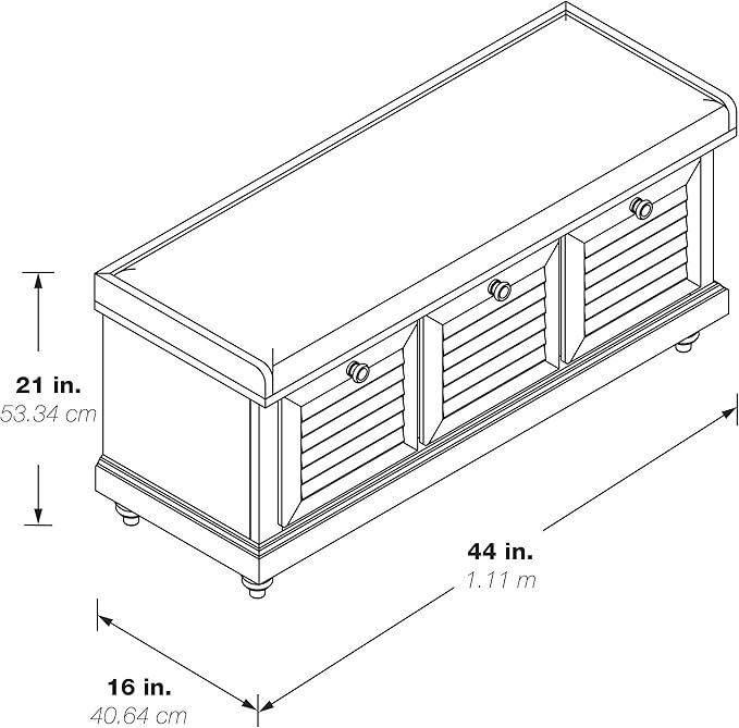 OSP Home Furnishings Dover Coastal Lift-Top Storage Bench - Image 3