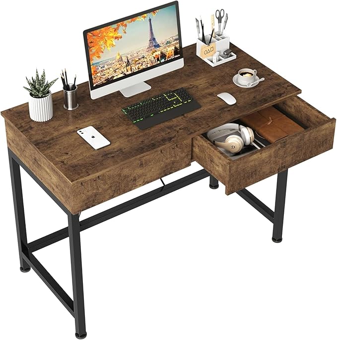 CAIYUN 40“ Small Desk for Bedroom, Computer Desk by CAIYUN
