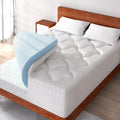 4 Inch Pillow Top Memory Foam Mattress Topper King, Dual Layer 2 Inch Gel by Wellos