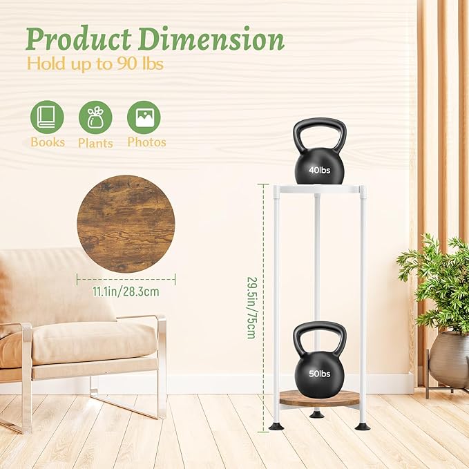 KMOTASUO 2 Tier Plant Stands Indoor, 30 Inch Tall Metal Corner Plant Stand - Image 2