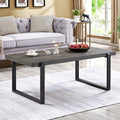 EXCEFUR Modern Coffee Table, Rustic Wood and Metal Center Table, Rectangle by EXCEFUR