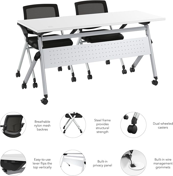 Bush Business Furniture Folding Training Table Set - Image 6