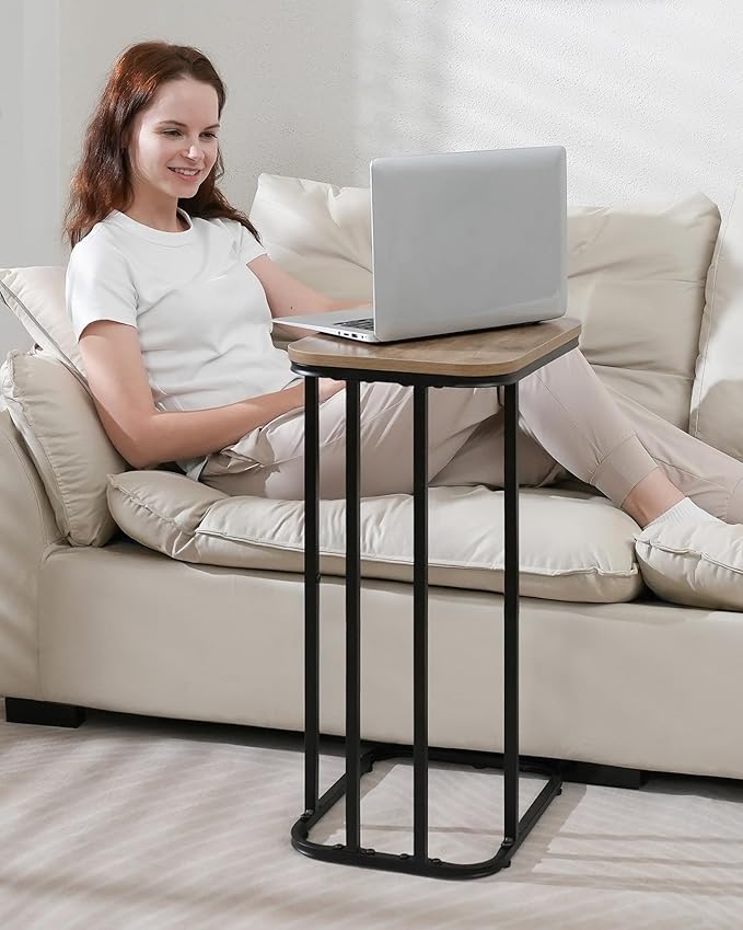 C Shaped End Table Set of 2, Small Side Table - Image 2
