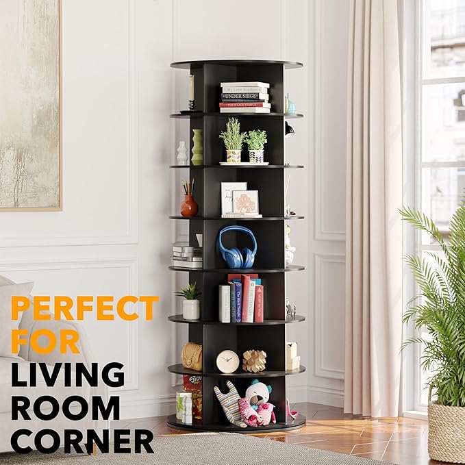 SpaceAid Black 7-Tier Spinning Rotating Shoe Rack Organizer, Shoe Display Tower - Image 6