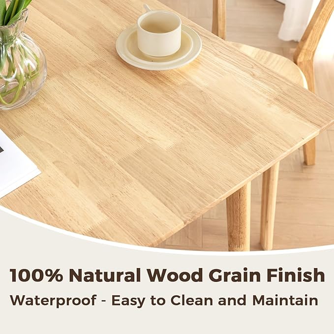 DELAVIN 29.5" Solid Wood Dining Table, Square Kitchen Desk, Modern Dining Table - Image 6