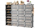 Portable Shoe Rack with Door, 64 Pairs Cabinet Easy Assembly, Plastic by Unknown