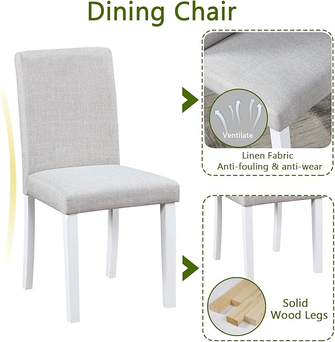 KEIKI 5-Piece Standard Height Dining Table Set - Image 6