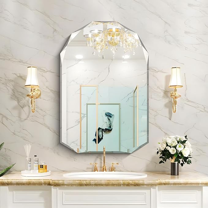 KOCUUY 24"x36" Frameless Mirror, Arched Shape - Image 2