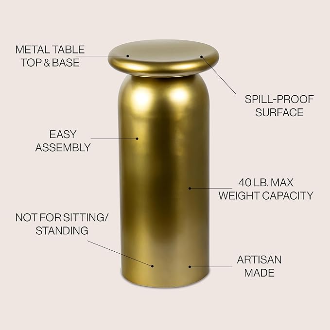 JONATHAN Y END1008B Miles 22.75" Mid-Century Modern Metal Sleek Cylinder Drink - Image 4