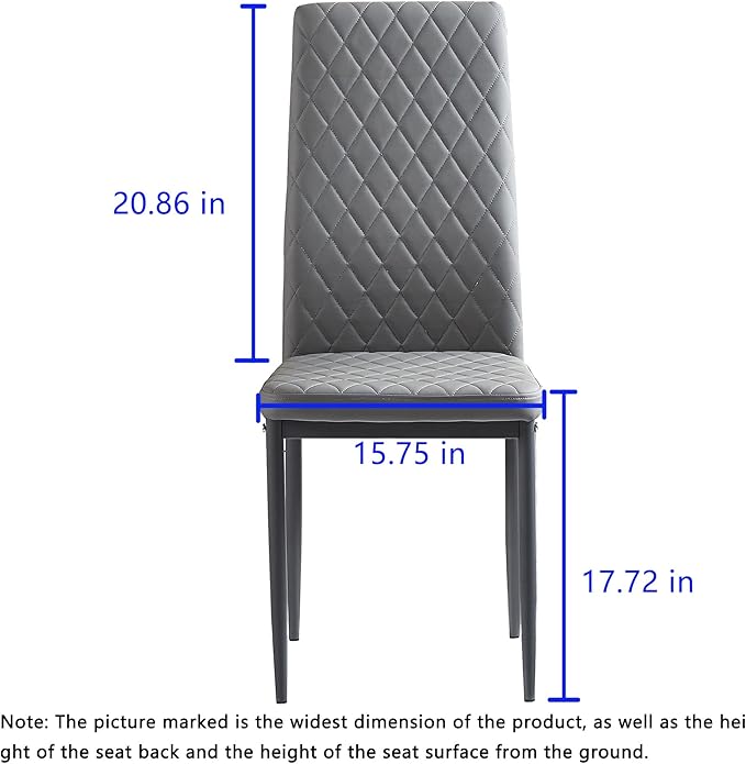 JT Modern Minimalist Dining Chair Fireproof Leather Sprayed Metal Pipe Diamond - Image 2