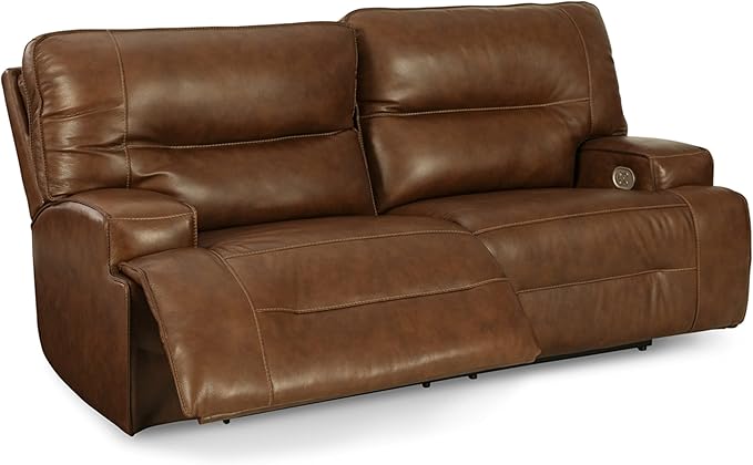 Signature Design by Ashley Francesca Modern Tufted Leather 2 Seat Power - Image 4