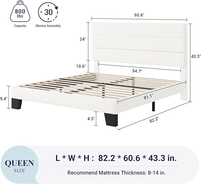 Allewie Queen Size Platform Bed Frame - Image 2