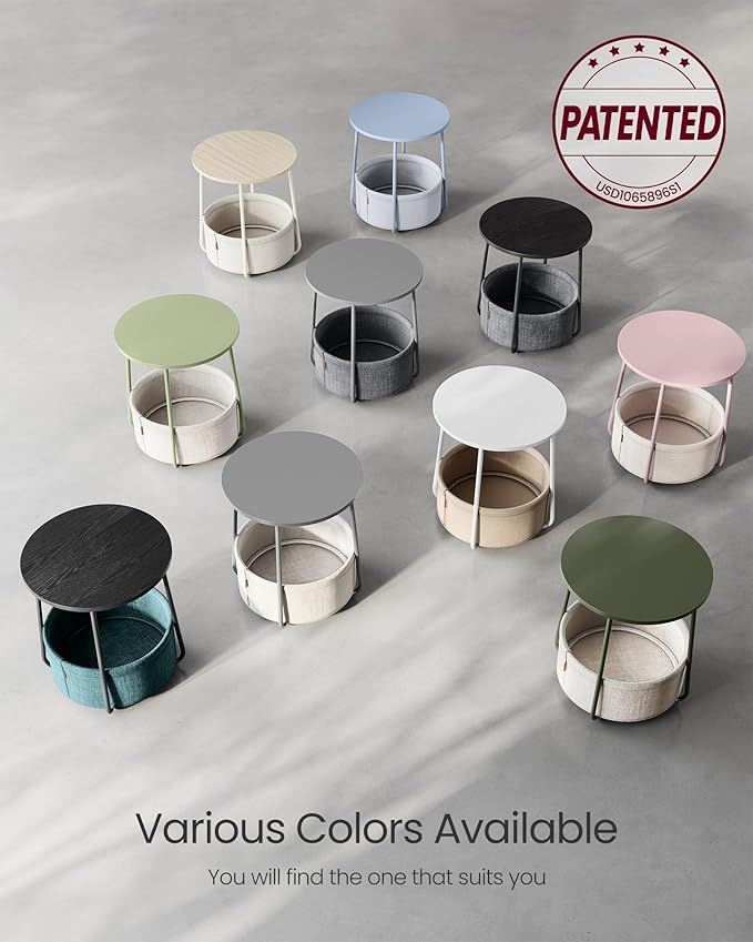 VASAGLE Small Round Side End Table, Modern Nightstand - Image 10