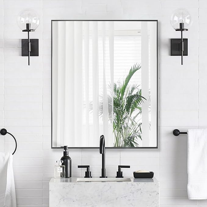 24x32 Inch Black Bathroom Mirror - Image 3