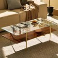 AGV LIGHTING Tadio Large Glass Coffee Table, Mid-Century Modern Coffee Table by AGVLightning