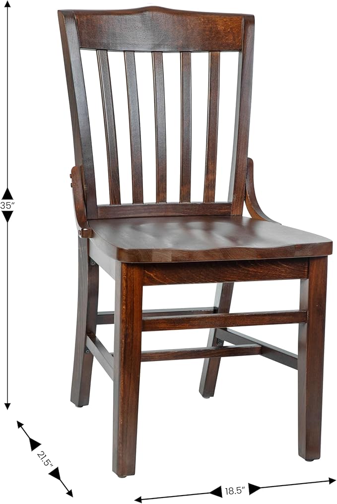 Flash Furniture Hercules Series School House Back Mahogany Wood Dining Chair - Image 3