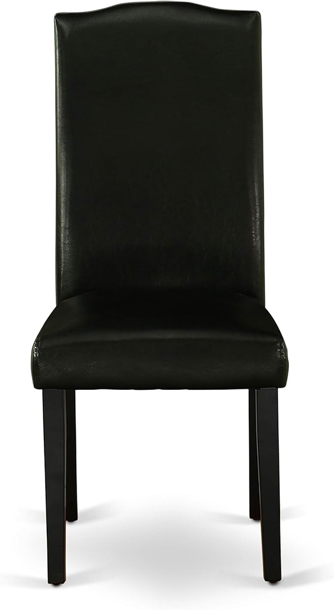East West Furniture SHEN5-BLK-69 5 Piece Dining Room Table Set Includes a Round - Image 5