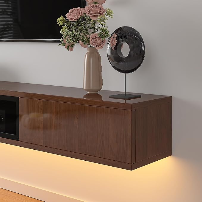 High Gloss Floating TV Stand, Under TV Floating Shelf, Floating TV Cabinet - Image 5