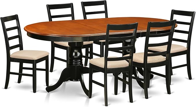 East West Furniture PLPF7-BCH-C 7 Piece Dining Table Set Consist of an Oval by EastWestFurniture