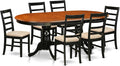 East West Furniture PLPF7-BCH-C 7 Piece Dining Table Set Consist of an Oval by EastWestFurniture