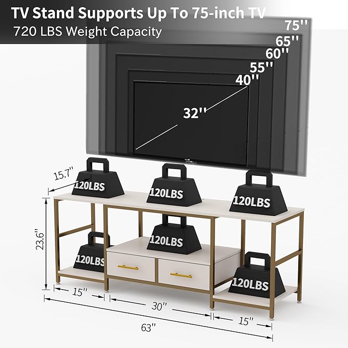 TV Stand for 75 Inch TV, TV Stands for Living Room - Image 7