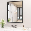 30x36 Inch Bathroom Mirror, Matte Black Framed Rectangle, 4MM Tempered Glass by JISOSO