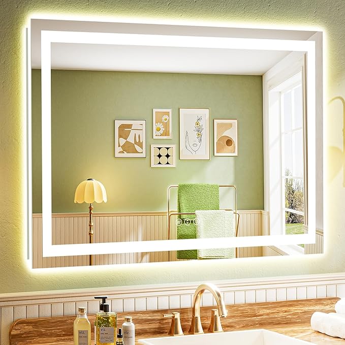 50x36 Inch LED Bathroom Mirror by YEELAIT